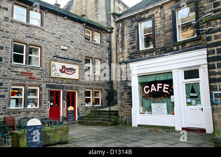 Sid es Cafe wie in der Fernsehserie Last Summer Wine, Holmfirth, West Yorkshire enthalten Stockfoto