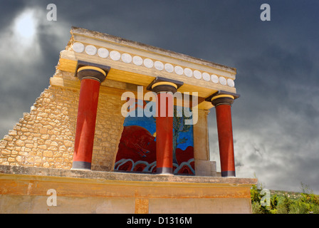 Alten Palast von Knossos auf Kreta in Griechenland Stockfoto