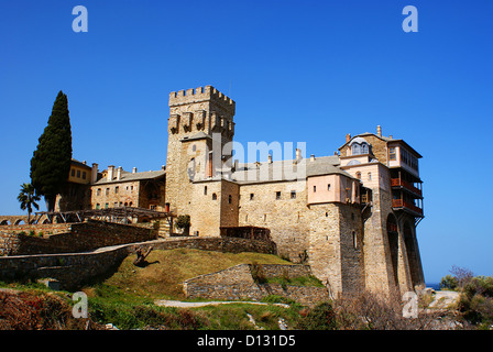 Kloster von Stavronikitas auf dem Berg Athos in Griechenland Stockfoto