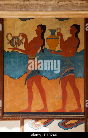 Palast von Knossos: Süd Propylaeum: Mundschenk Fresko Stockfoto