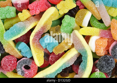 Full-Frame-Ansicht der bunten Bonbons closeup Stockfoto