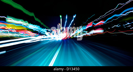 Bewegungsunschärfe der Autobahn-Szene Stockfoto