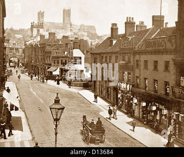 High Street Lincoln viktorianischen Zeit Stockfoto