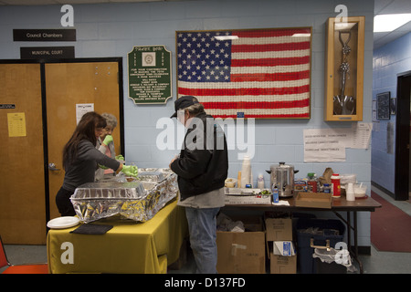 Hurricane Sandy Relief Center entlang der Jersey Shore in Monmouth County, New Jersey Stockfoto