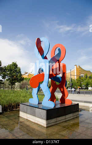 Berlin, Deutschland, Untitled (Boxer) von Keith Haring Stockfoto