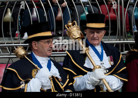 Bürgermeister Eröffnung von Warwick Mop Messe Stockfoto