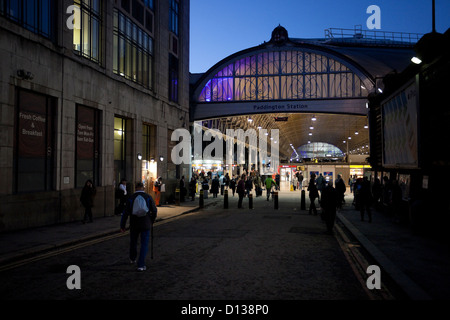 Paddington Bahnhof Eingang Praed Street, Paddington, London, England, UK Stockfoto