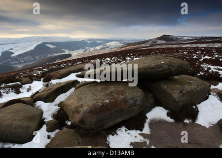 Winter am Derwent Rand, obere Derwent Valley, Peak District National Park, Derbyshire, England, UK Stockfoto
