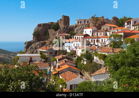 Dorf von "Chora" auf Samothraki Insel in Griechenland Stockfoto
