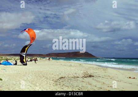 Kitesurfen in Kap Verde Stockfoto