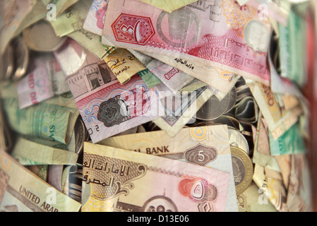 Dubai, Vereinigte Arabische Emirate Dirham Banknoten Stockfoto