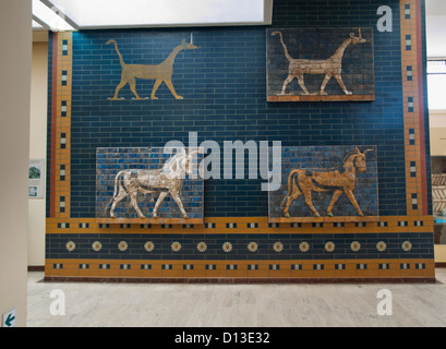 Istanbul Archäologie Museen, glasierte Fliesenbilder von der Prozession Straße und Ischtar-Tor von Babylon Stockfoto