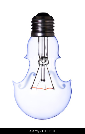 blaue Violine Lampe Lampe isolierte auf weiß Stockfoto