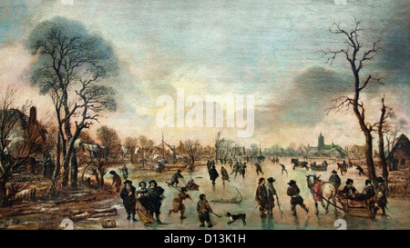 Winter Landschaft 1656 Aert van der Neer 1603 – 1677 Niederlande Niederlande Stockfoto