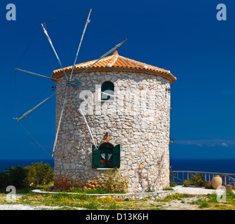 Traditionelle Windmühle auf der Insel Zakynthos in Griechenland Stockfoto