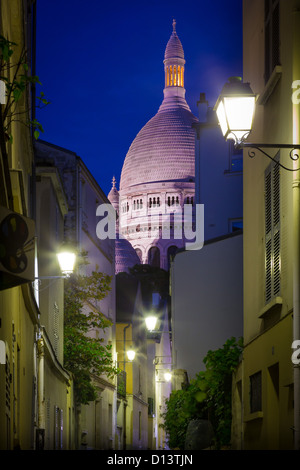 Die Basilika des Heiligen Herzen von Paris, allgemein bekannt als Basilika Sacré-Cœur in Paris, Frankreich Stockfoto