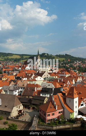 Elk188-2932v Tschechien, Cesky Krumlov, Blick auf die Stadt Stockfoto