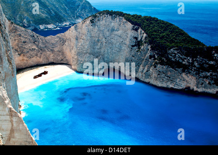 Navagio Strand in Zakynthos Insel in Griechenland Stockfoto