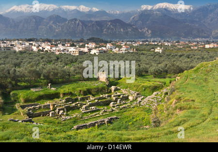 Antike und moderne Stadt Sparta in Griechenland Stockfoto