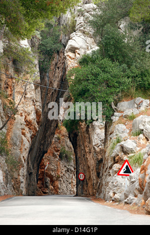 Sa Calobra, Mallorca, Spanien, Straße nach Sa Calobra Stockfoto