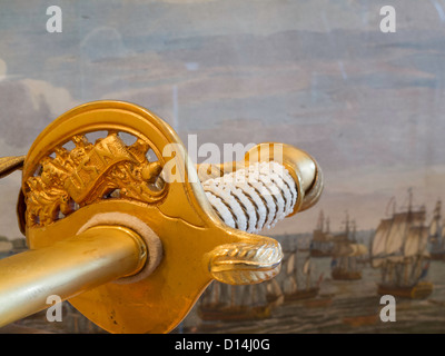 Stilleben, Griff der US-Navy-Offizier Schwert, USA Stockfoto