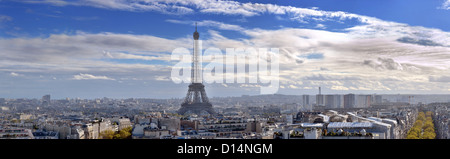 Die Eiffel-Turm und das Panorama von Paris. Stockfoto