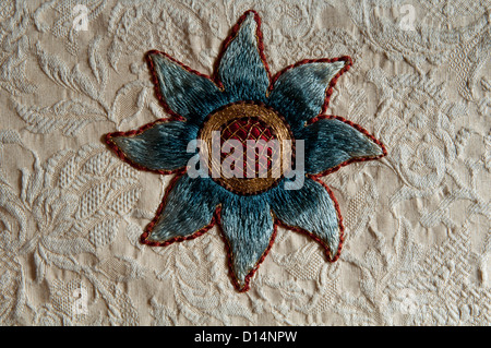 Altar Tuch detail, St. Marien Kirche, Wick, Worcestershire, England, UK Stockfoto