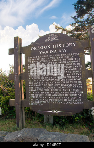 Informationen Post auf der Küste von Oregon in den USA Stockfoto