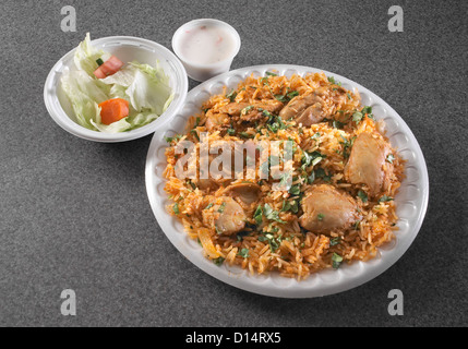 Indisches Essen Fast-Food Huhn Bir'yani Stockfoto