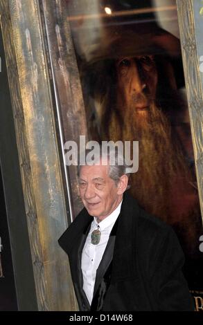 Ian McKellen bei der Ankunft für der HOBBIT: eine unerwartete Reise Premiere, The Ziegfeld Theatre, New York, NY 6. Dezember 2012. Foto von: Kristin Callahan/Everett Collection Stockfoto
