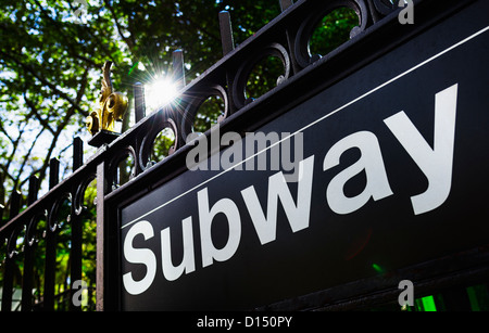 USA, New York State, New York City Subway Zeichen Stockfoto