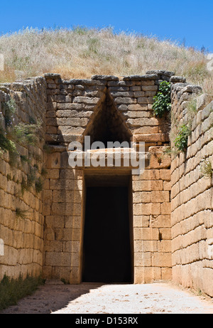 Schatzkammer des Atreus oder Grab von Klytaimnestra, Tholes Mykene, Peloponnes, Griechenland Stockfoto