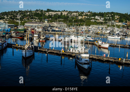 USA, Washington, Seattle. Fischer Terminal am Salmon Bay ist Heimathafen Nordpazifik Fischereiflotte. Stockfoto