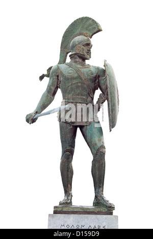 König Leonidas von 300 spartanischen Soldaten. Statue in Sparta City in Griechenland gefunden Stockfoto