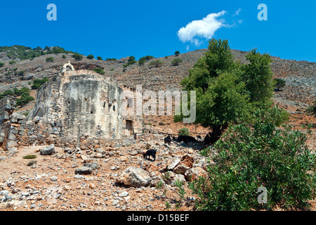 Alte Kirche von Aghia Roumeli der Insel Kreta in Greece.Area der Samaria-Schlucht. Stockfoto