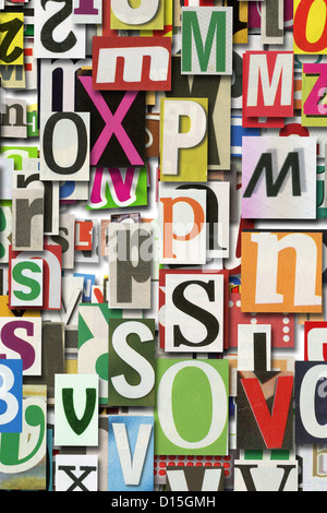 Designed background. Digital collage made of newspaper clippings. Stockfoto