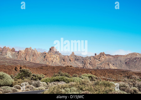 die Straße nach Vulcano De Teide auf der spanischen Insel Teneriffa Stockfoto