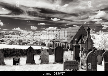 Friedhof, Holy Trinity Church, Rainow, Stockfoto