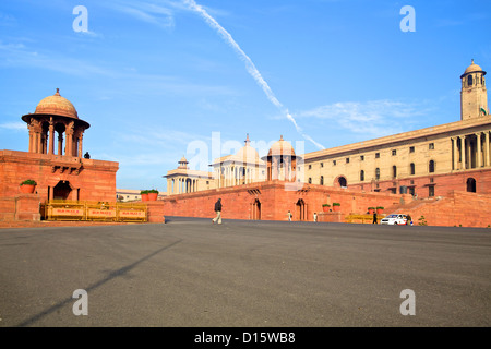 Raisina Hügel, Nordsüd & Blöcke in New Delhi, Indien Stockfoto