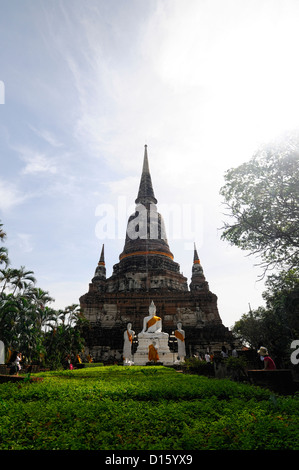 Wat Yai Chai Mongkons Ayutthaya Historical Park Thailand Stupa buddhistischen Tempel Buddhismus Schrein Statue Religion historisch Stockfoto