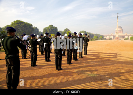 Änderung der Wachablösung am Rashtrapati Bhavan in Neu-Delhi, Indien Stockfoto