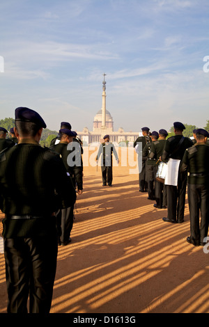 Änderung der Wachablösung am Rashtrapati Bhavan in Neu-Delhi, Indien Stockfoto