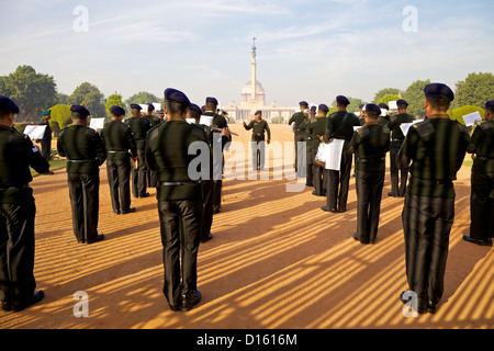 Änderung der Wachablösung am Rashtrapati Bhavan in Neu-Delhi, Indien Stockfoto