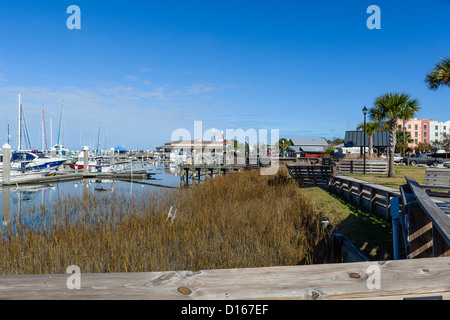 Die Uferpromenade in historischen Fernandina Beach, Amelia Island, Florida, USA Stockfoto