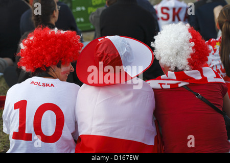 Polnischen Fußballfans, Danzig, Euro 2012, Polen Stockfoto