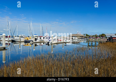 Die Uferpromenade in historischen Fernandina Beach, Amelia Island, Florida, USA Stockfoto