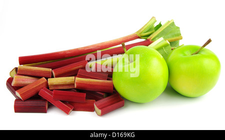 Rhabarber und Äpfel Stockfoto