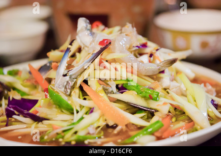 würzige gemischte Meeresfrüchte-Salat, Thai-Küche Stockfoto