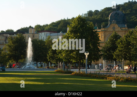 Elk188-2558 Tschechien, Marianske Lazne, Spa-Bereich, Stadtpark mit Singenden Fontäne Stockfoto