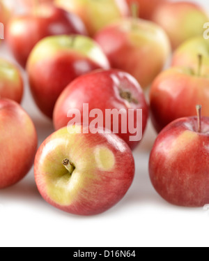 Reife rote Äpfel, Nahaufnahme Stockfoto